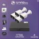 Комплект IP видеонаблюдения U-VID на 4 уличные камеры 3 Мп HI-66AIP3B, NVR 5004A-POE 4CH, витая пара 60 метров и 4 монтажные коробки